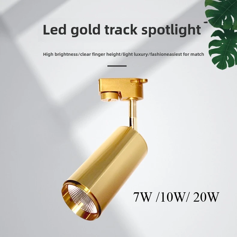 

Nordic Luxury LED Track Lighting for Commercial Home, Dining, and Clothing Store Golden Indoor Track Lamp