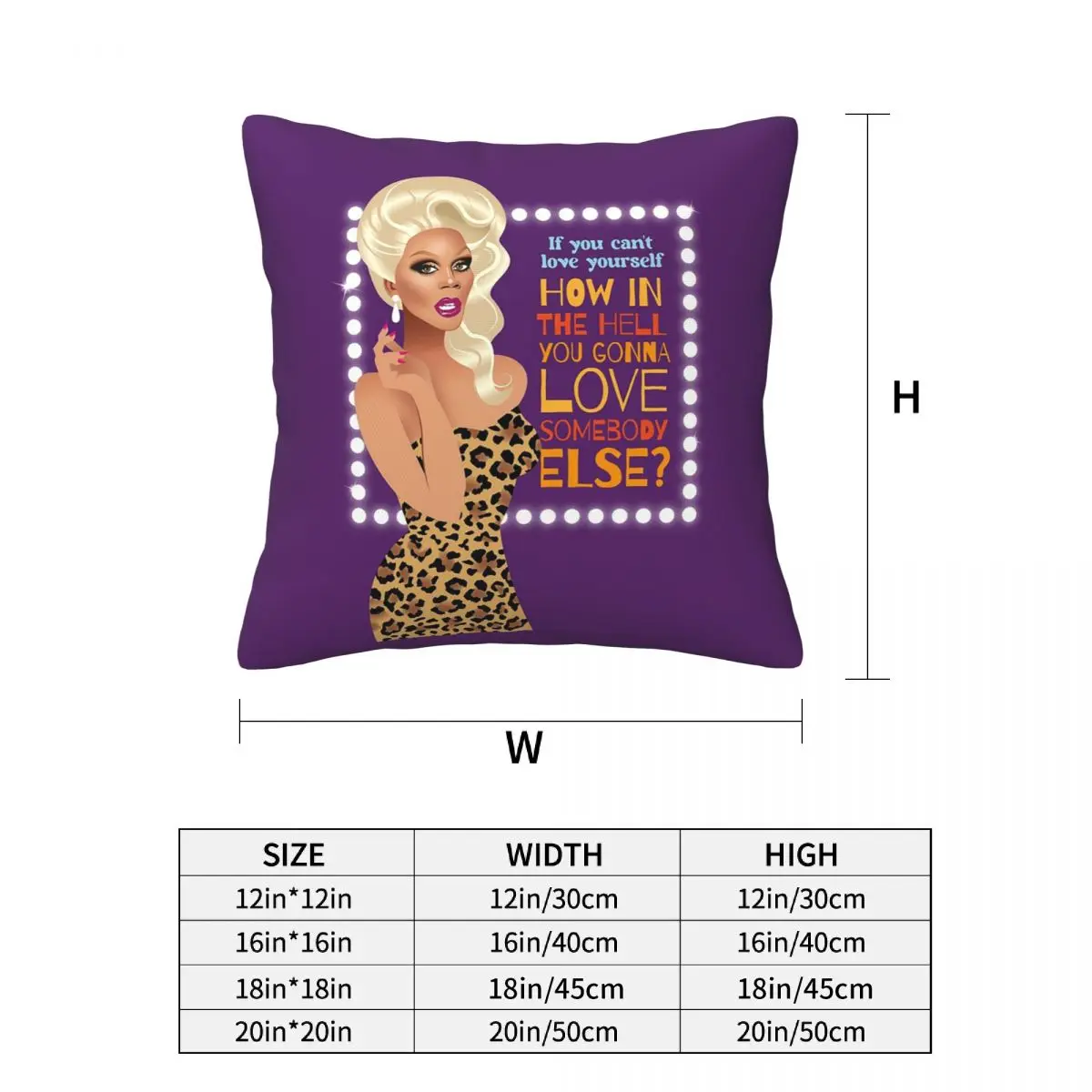 Drag Race Rupaul RPDR 4pcs Square Pillowcase Cushion Cover Comfort Pillow Case Throw Pillow Cover for Home Bedroom Car