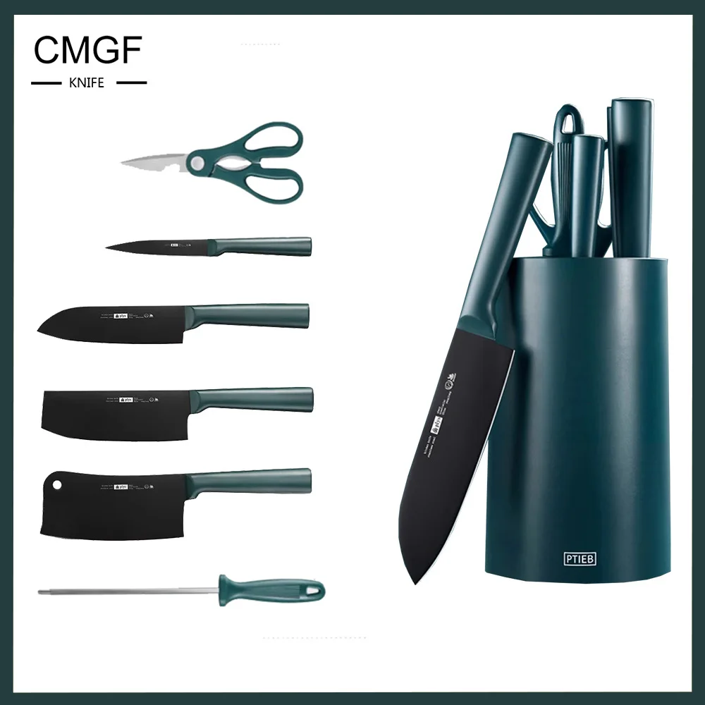 CMGF-7PCS/Set Kitchen Knife Kitchen Cooking Vegetable and Meat Slicing Knife Sharp Chopping Bone Knife Japanese Santoku Knife