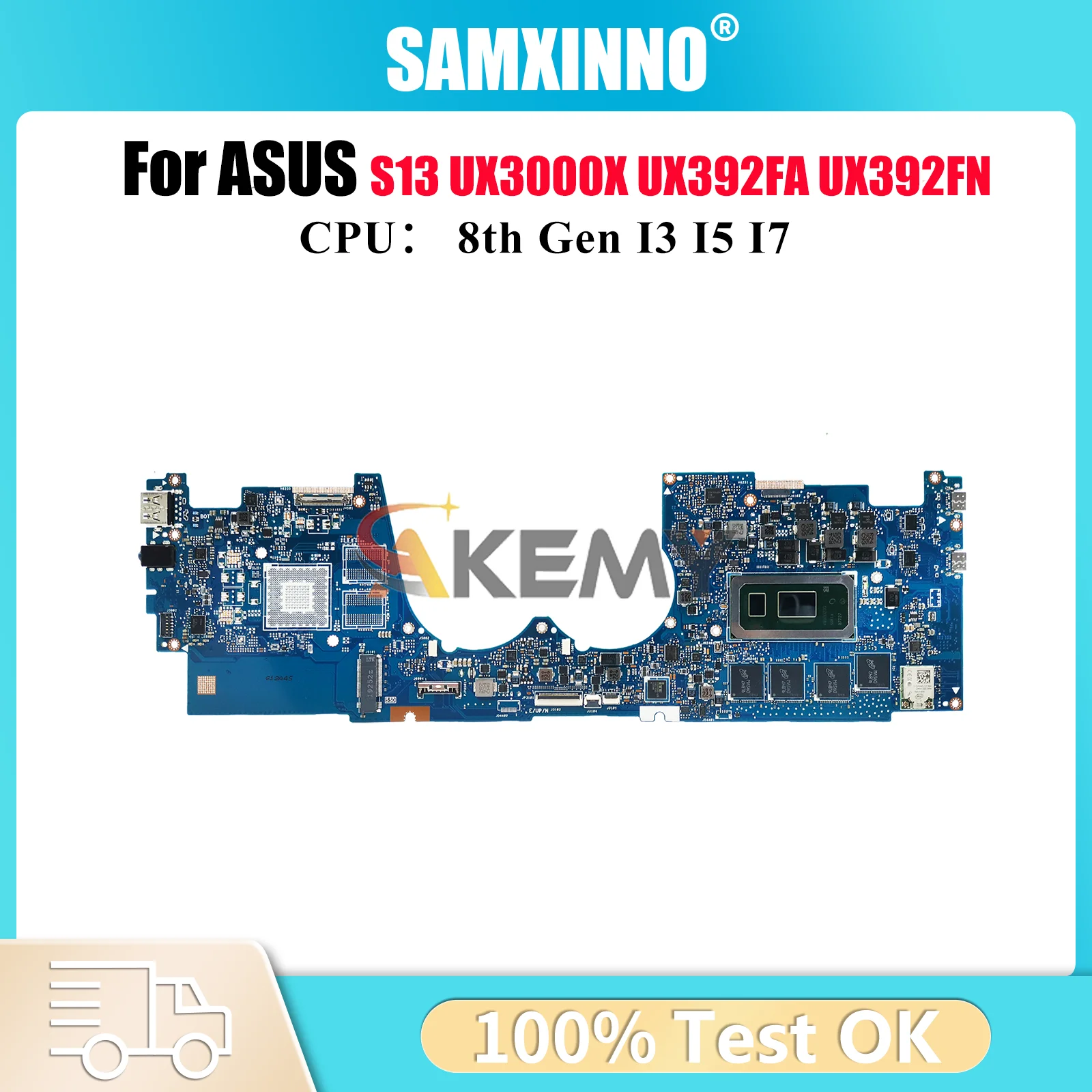 

UX392FA Laptop Motherboard For ASUS ZenBook UX3000X UX392F UX392FA UX392FN S13 Mainboard W/ I3 I5 I7 CPU 100% tests OK fast ship