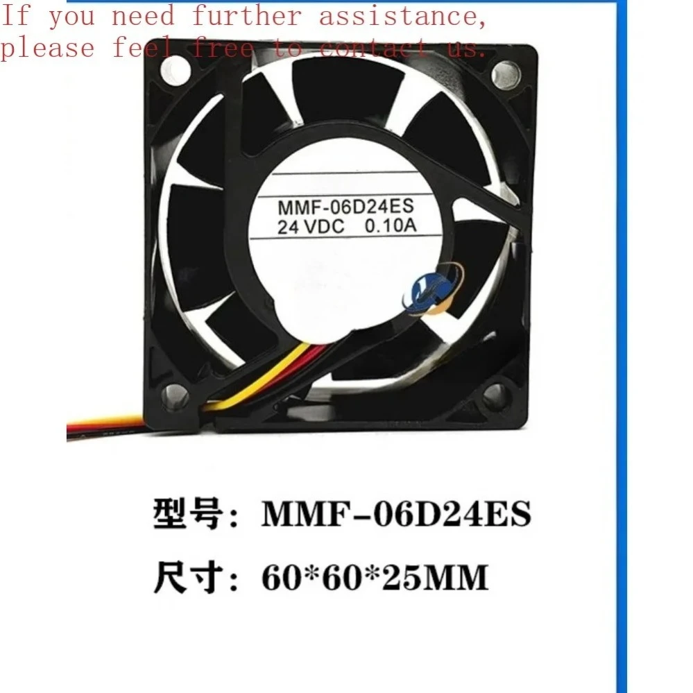 

6025 DC24V 0.10A 3 Wire Tachometer Inverter Cooling Fan For Mitsubishi MMF-06D24ES 6CM Fan（002）
