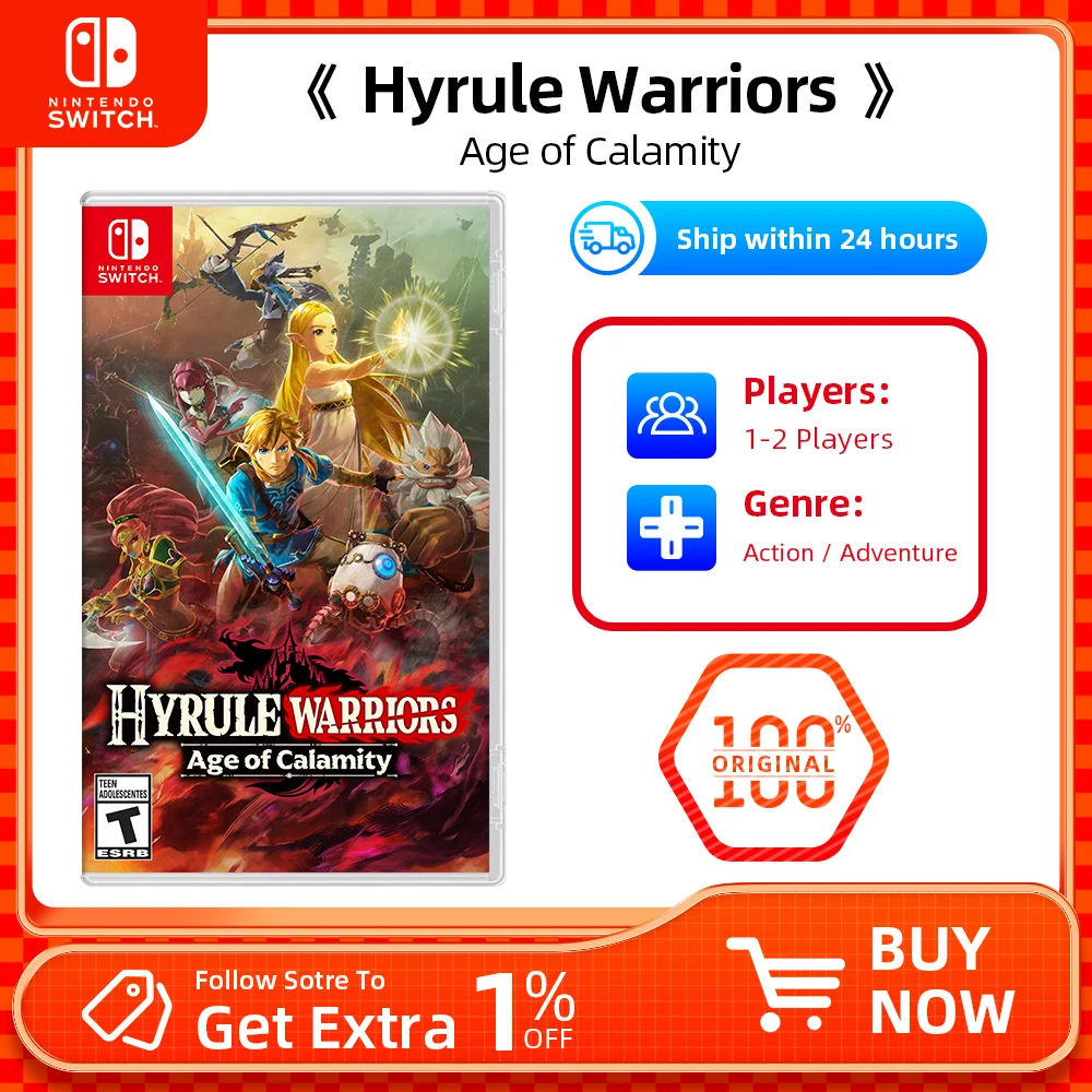 Nintendo Switch Game - Hyrule Warriors: Age of Calamity- Games Cartridge Physical Card Adventure for Switch OLED