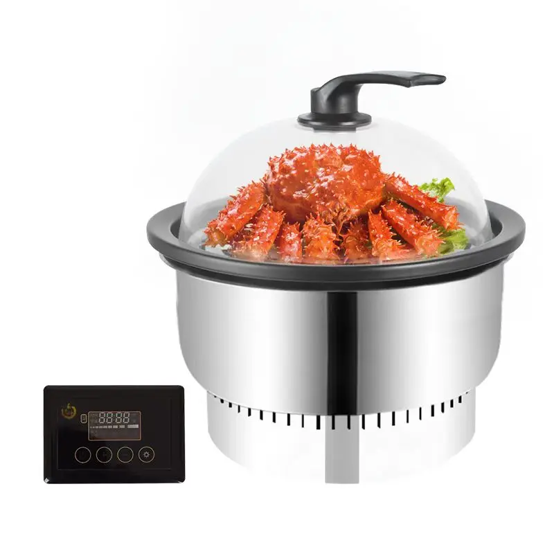 

Коммерческая электрическая пароварка для ресторана, самообслуживание, верхнее паровое дно, приготовление пищи, Юньнаньский каменный горшок, машина для закусок с рыбой, горячим горшком