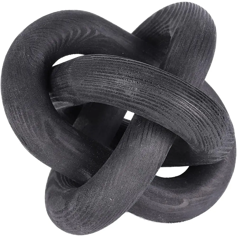 Decorative Hand Carved Coffee Table Wood Knot Decor Wood Chain Link Decor 3-Link Pine Shelf Decor