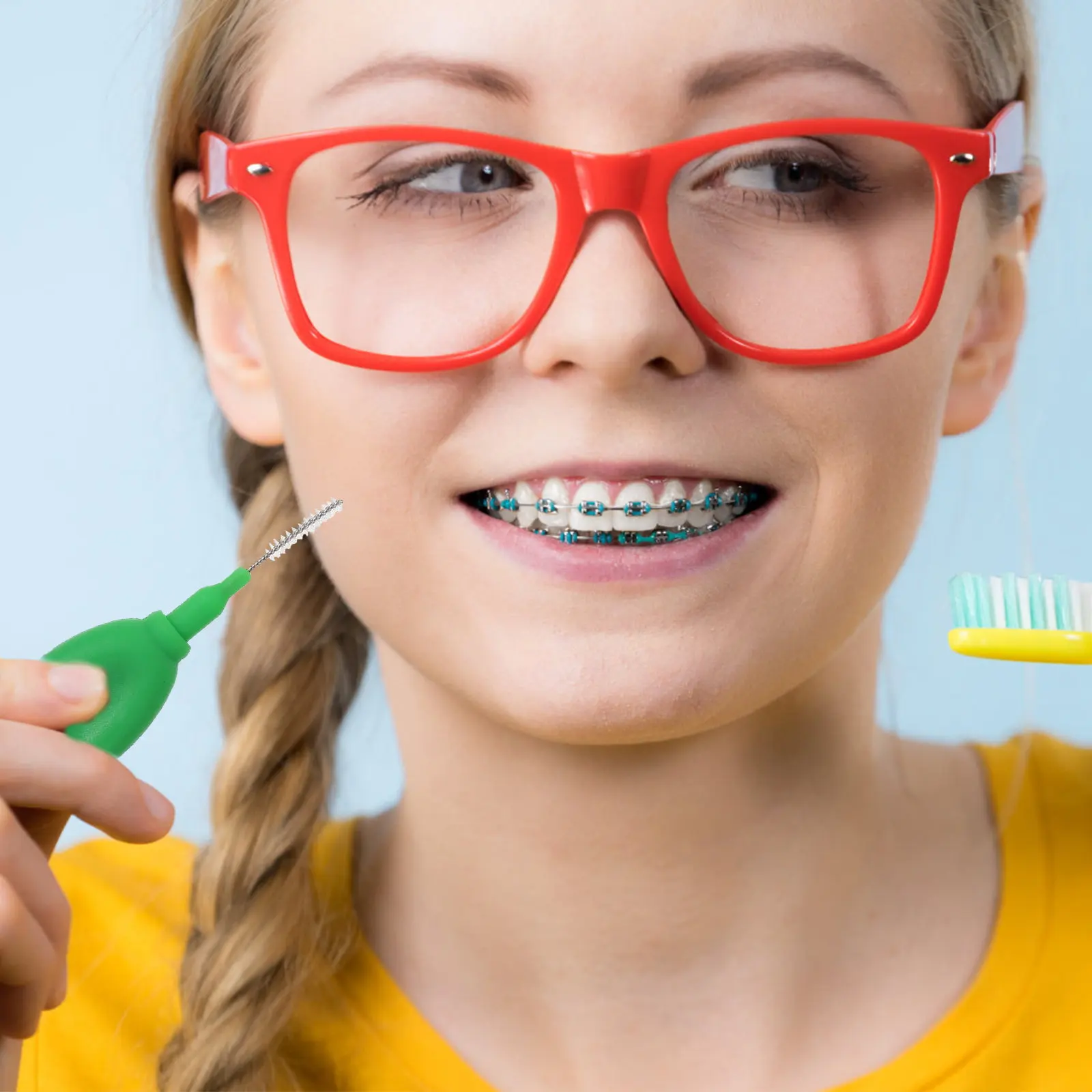 

100 шт. межзубных щеток 0,7 мм для глубокой чистки, зубочистки-флоссеры для ухода за полостью рта, инструменты для чистки зубов