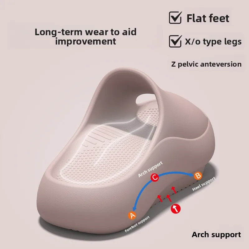 German Arch Support Negative Heel Slippers for Women, Summer 2026 New Indoor Home Flat Foot Correction Sandals for Men view 3
