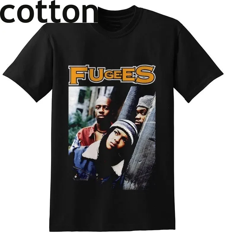 Fugees Lauryn Hill T Shirt Wyclef Jean Pras Vintage Black Men Shirt Women Unique Cotton Short Sleeves O-Neck T-Shirt Tops Tee