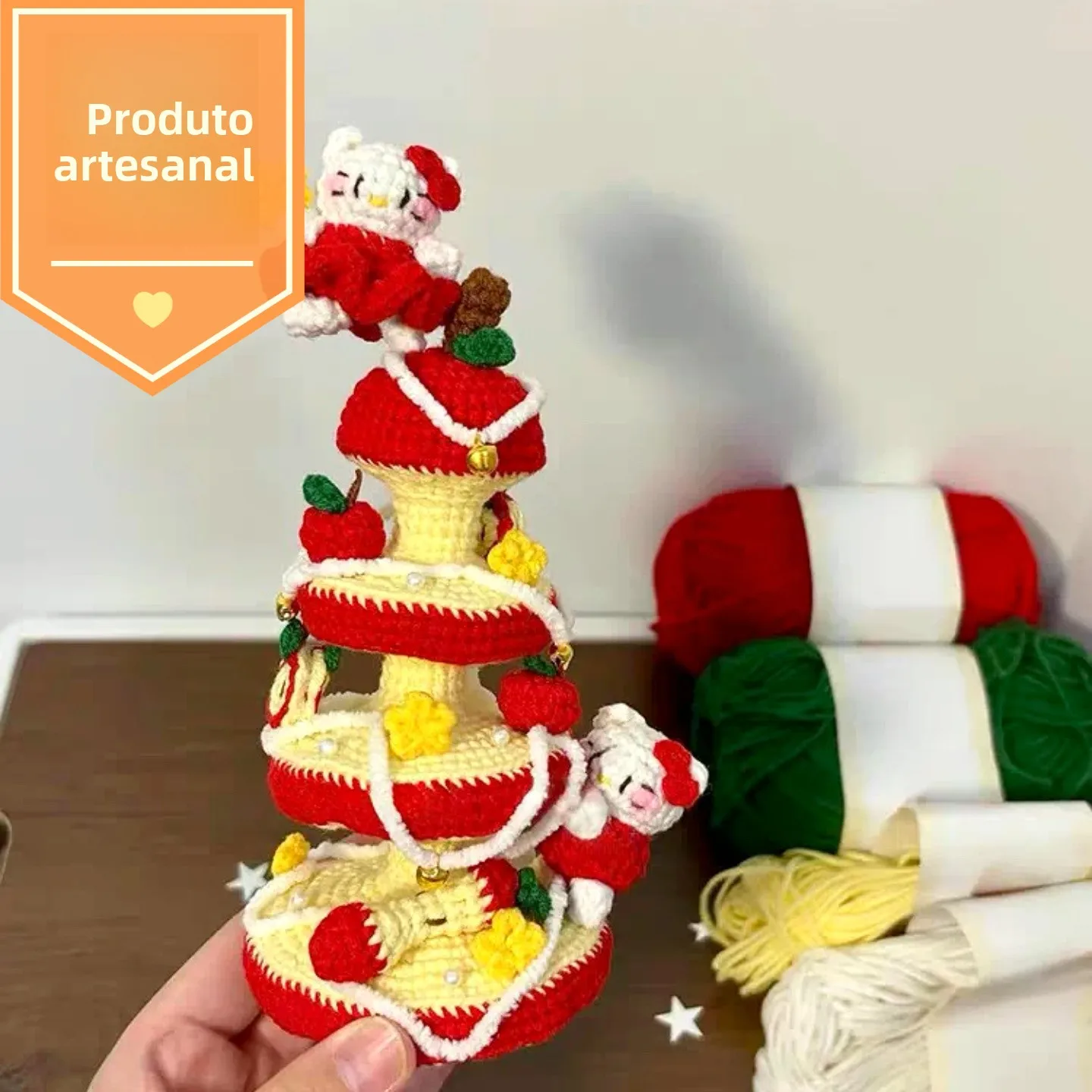 modele-3d-de-tour-orange-en-fil-lourd-tricote-a-la-main-produit-fini-cadeau-d'anniversaire-ou-de-saint-valentin-kit-de-crochet-diy