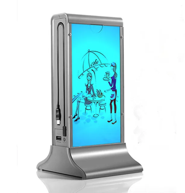 

FYD-835B Table Menu Power Bank with LED Backlights in 20800mah for Advertising 18650 Lithium Battery 5v/max 8A Cocopower 12V/2A