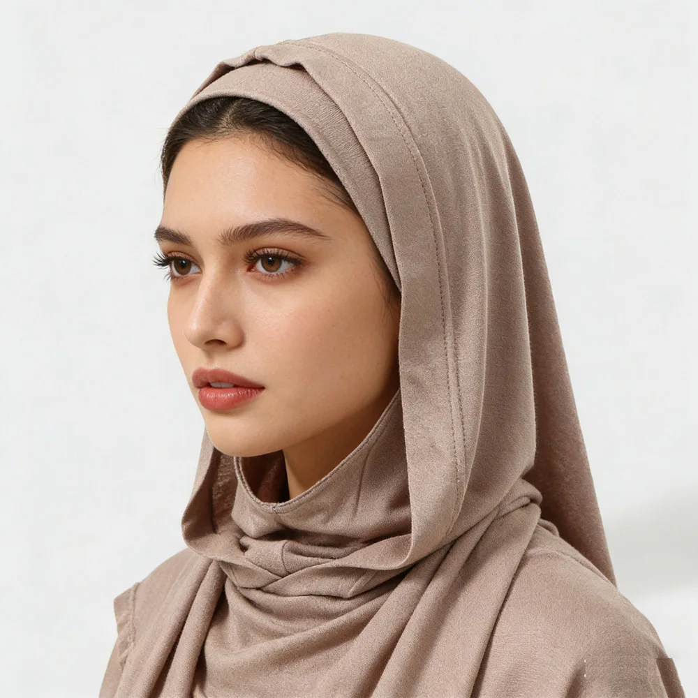 

Muslim Jersey Instant Hijab Women Scarf Amira Turban Stretch Bonnet Head Neck Cover Headwrap Prayer Hijabs Headscarf Headband