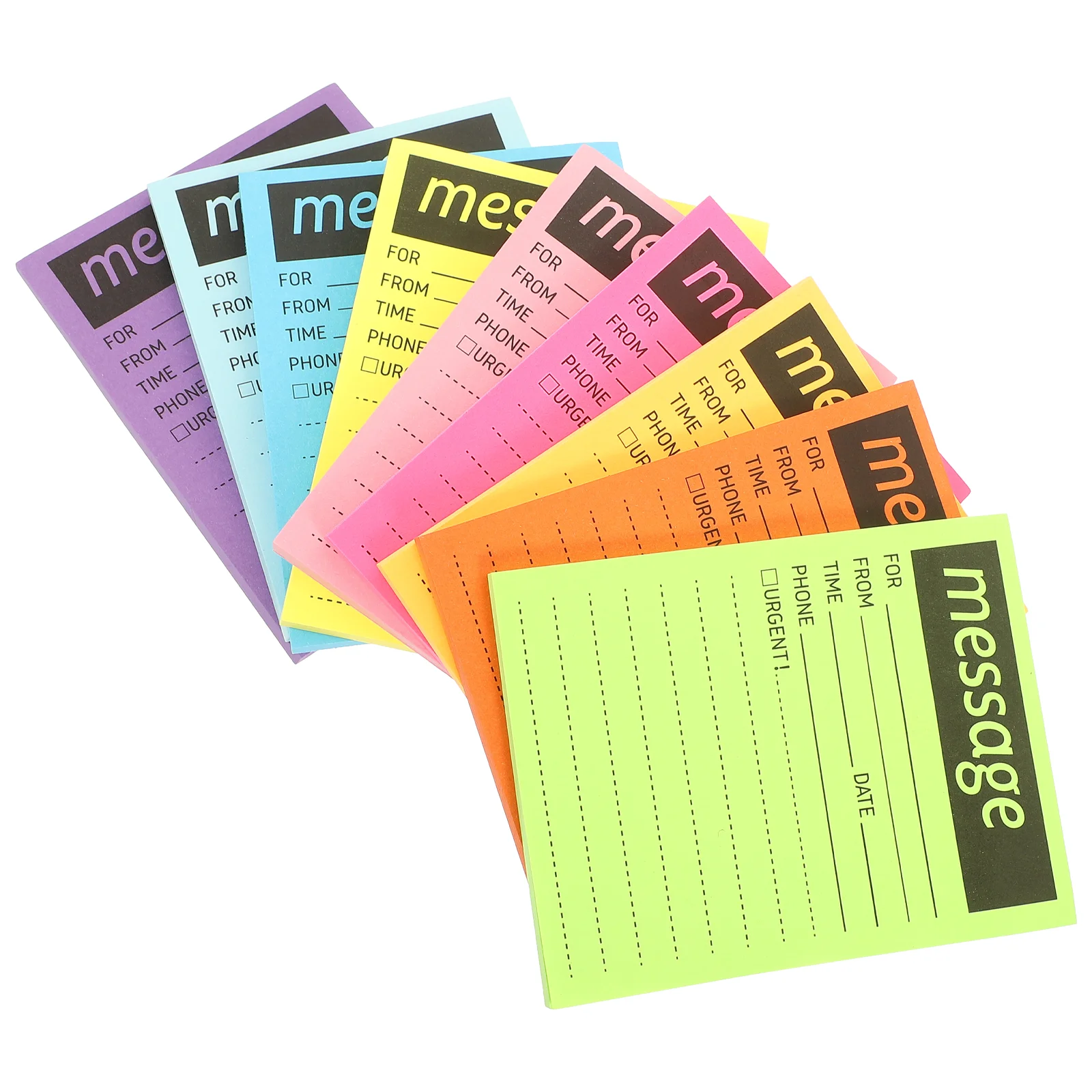 Fluorescente Memo Sticky Notes, Household Note Stickers, Compact Message Pads, Work Memo, 9 Livros