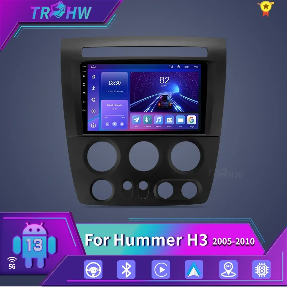 

For Hummer H3 2005-2010 Car Radio Multimedia Player Navigation GPS Carplay Stereo Auto Video DVD Head DSP Android 13 Radio