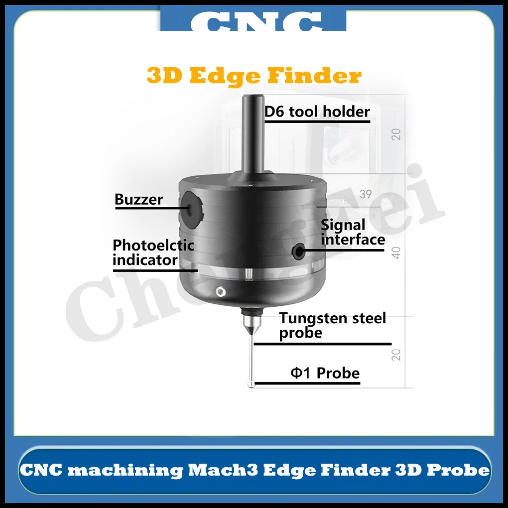 CNC V5 0,005μm Terbaru 3D Touch Probe Edge Finder untuk Menemukan Center Desktop CNC Probe Kompatibel dengan Mach3 dan Grbl