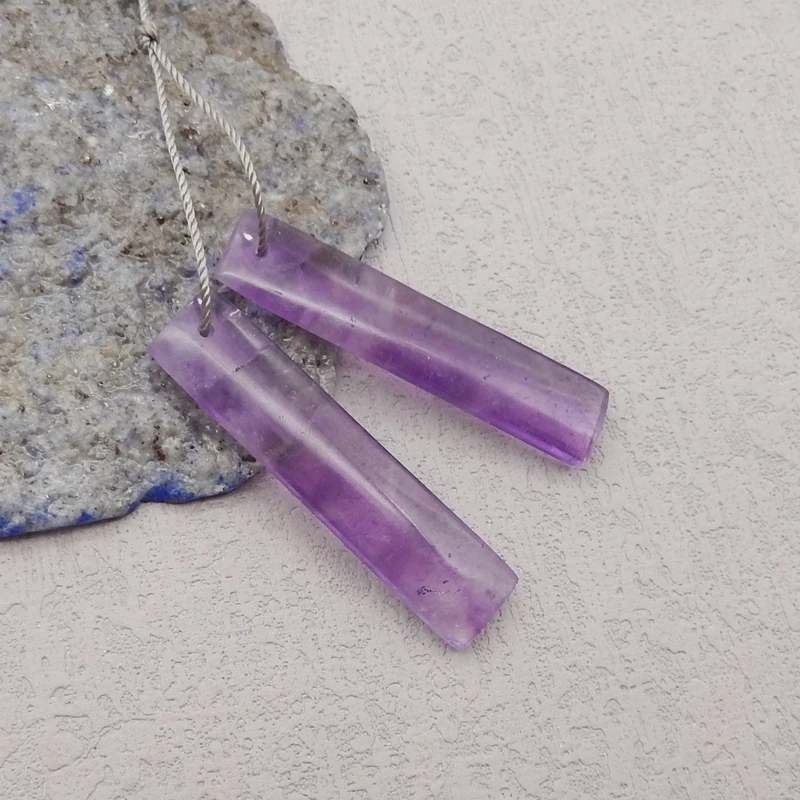 Natural Stone Amethyst Earring Beads,Fashion Jewelry DIY Earrings Accessories For Women 40x9x4mm 7g