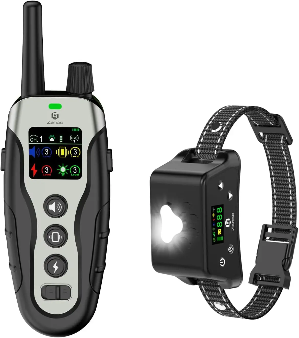 

Беспроводной GPS-забор для собак 2-в-1: 33–999 ярдов, звуковой сигнал/вибрация/безопасный шок, водонепроницаемость IPX7, ночник, дистанционное обучение среднего размера