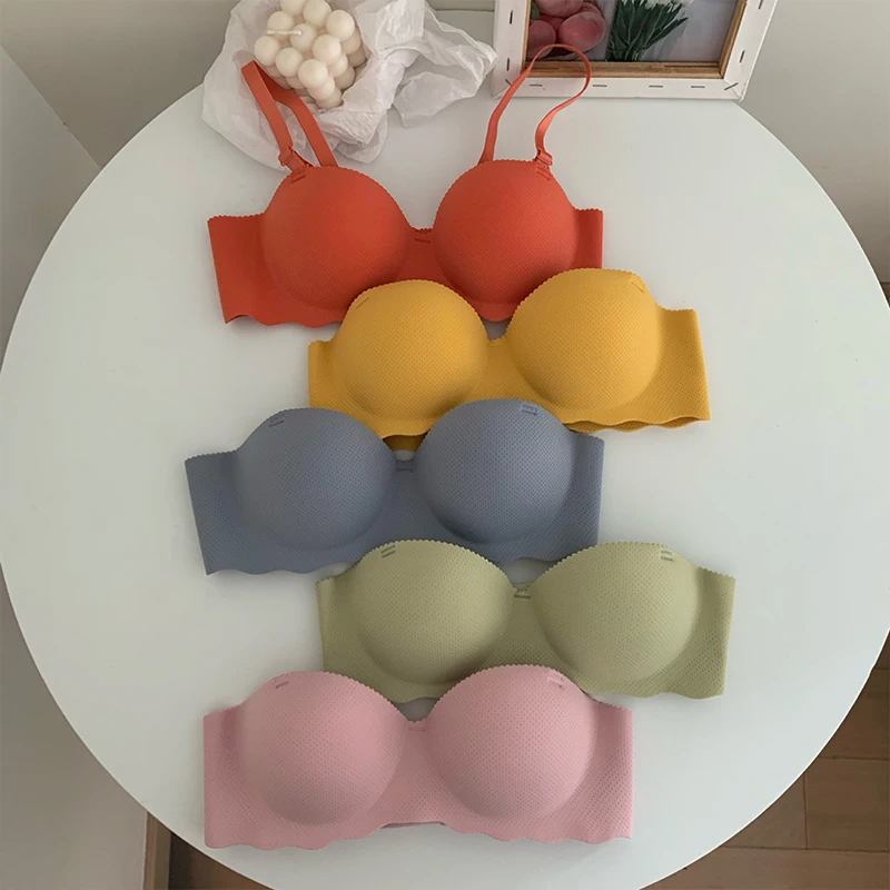 Sexy Bras Push Up Seamless Underwear For Women Solid Color Wireless Lingerie One-pieces Gather Convertible Straps Brassiere