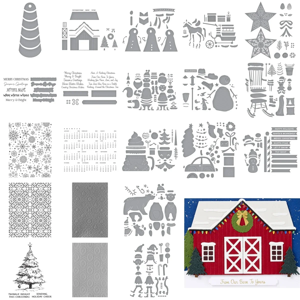 Clauses Christmas Banner Tree Bear Metal Cutting Dies Hot Foil For Diy Decorating Scrapbook Paper Gift Card Album DIY 2026