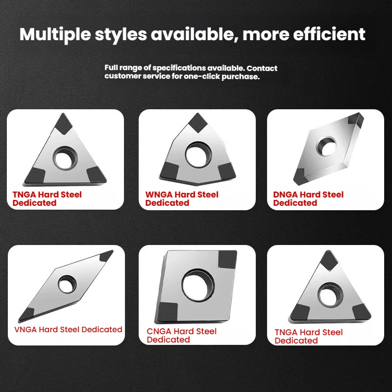 TNGA160404/WNGA120404 CBN Cubic Boron Nitride Turning Inserts Superhard Tool Tips For Hardened Steel High Hardness Steel CNC