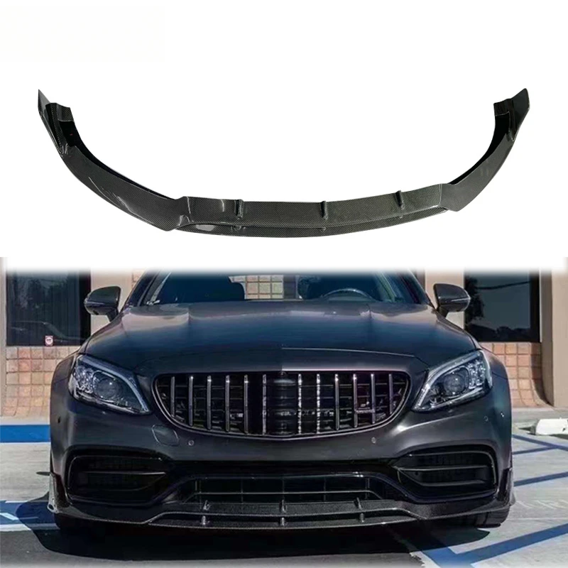 Hot Selling Carbon Fiber Body Kit Front Bumper Lip Mod Parts for C Class W205 C63 Auto Exterior Upgrade