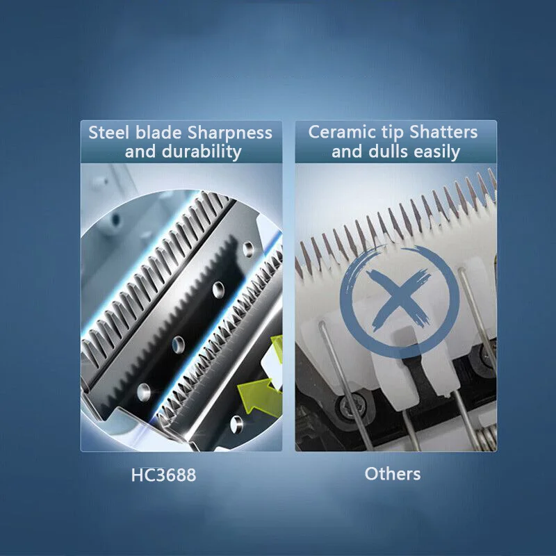 فيليبس جديد مقص الشعر سلسلة 5000 مقص الشعر الكهربائية رئيس قابل للغسل المنزلية مقص الشعر الكهربائية HC3688 نوع C ميناء الشحن