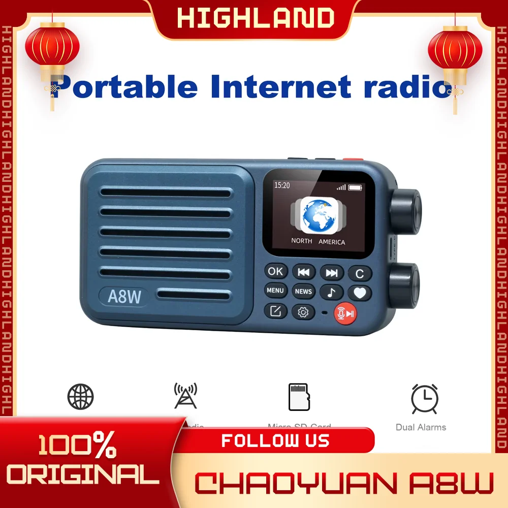 Chaoyuan A8W Radio All-Band FM Radio Card Global Radio Receiver Portable Outdoor Speaker IPS Screen CHOYONG A8W Custom Gifts