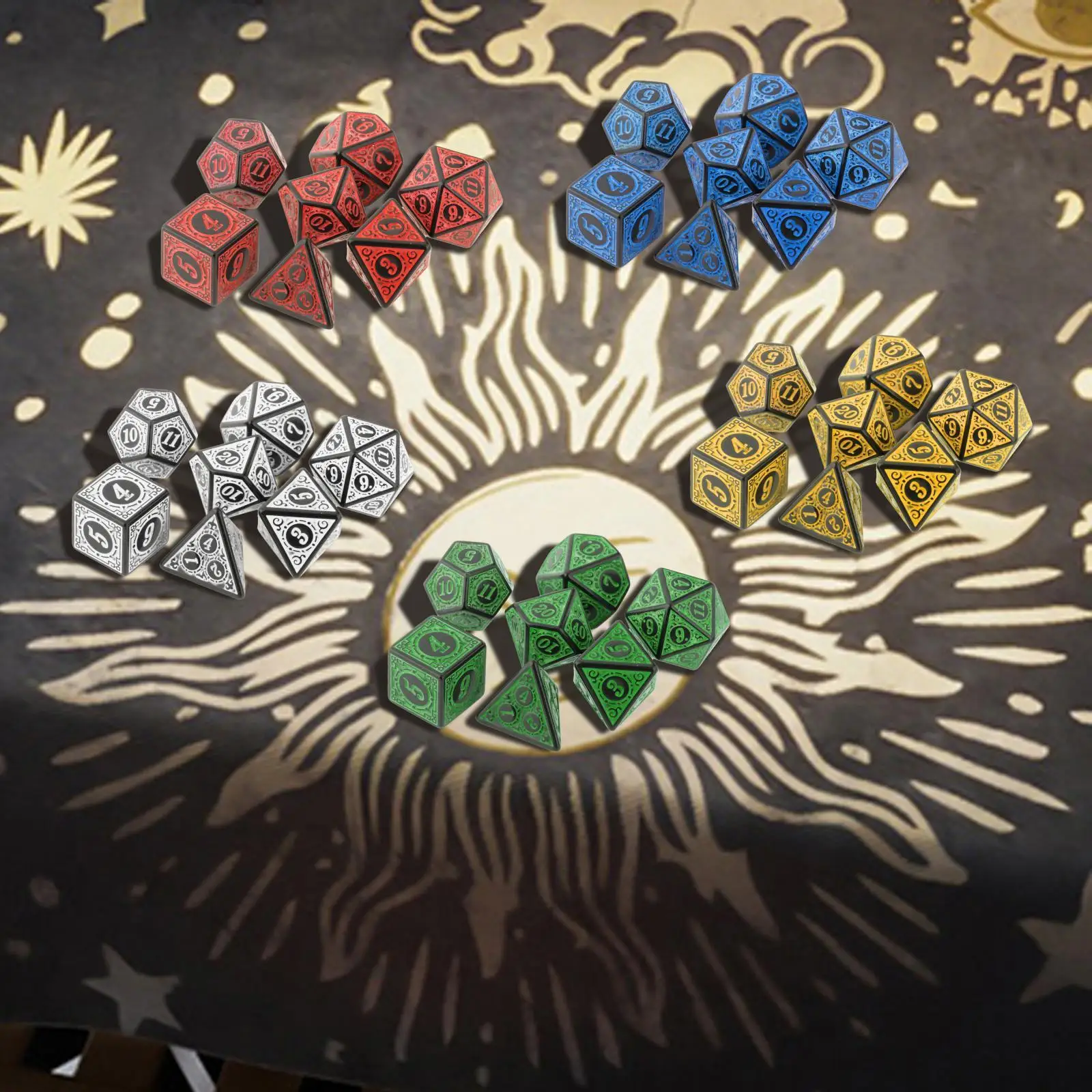 and Dragons Dice Die D Copper Polyhedron 7 Flannel Pieces Set 1 5 Dice Board Game Metal Dice Set for Games