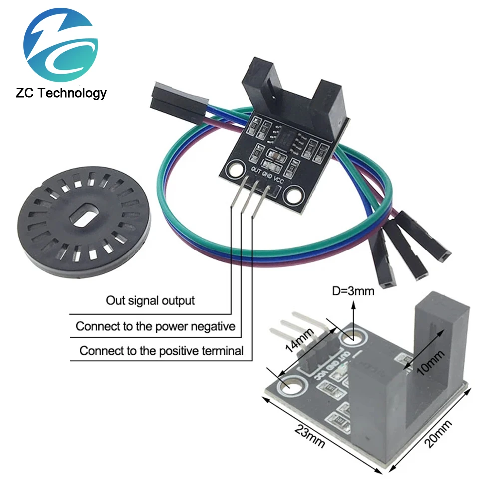 2Set Double Speed Measuring Sensor with Photoelectric Encoders Kit top For arduino Tacho Slot-type Optocoupler Counter Module