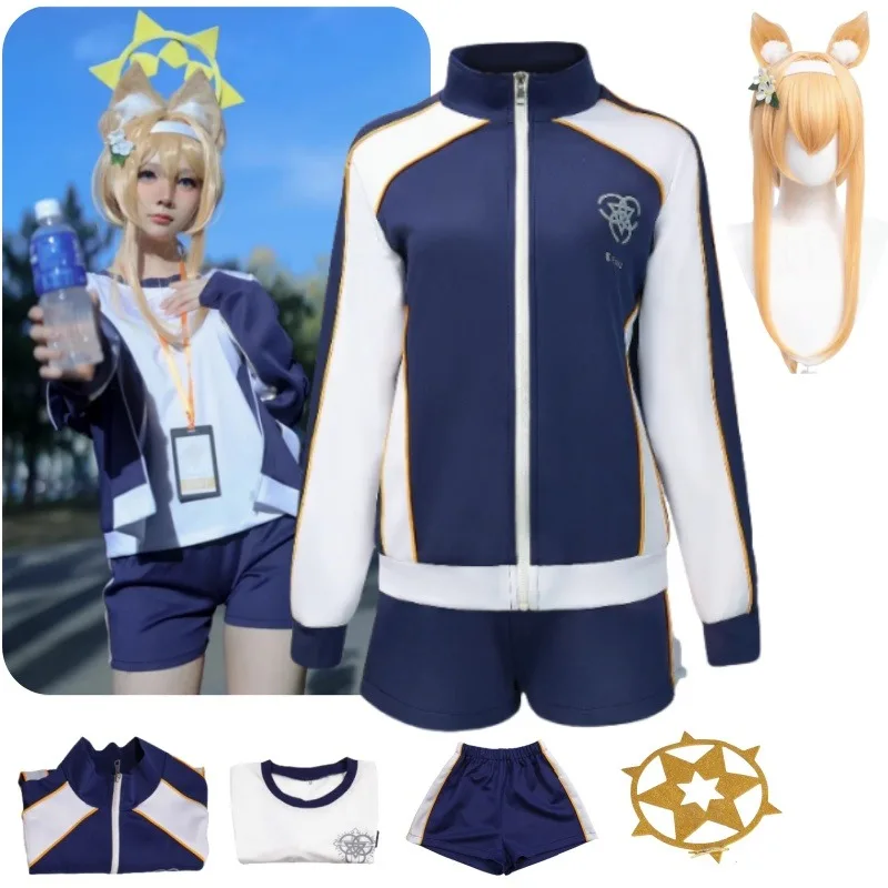 

Anime Archive Iochi Mari Cosplay Costume Gymnastics Suit Coat Top Short Pants Wig with Accessories Set for Women Gym Outfits