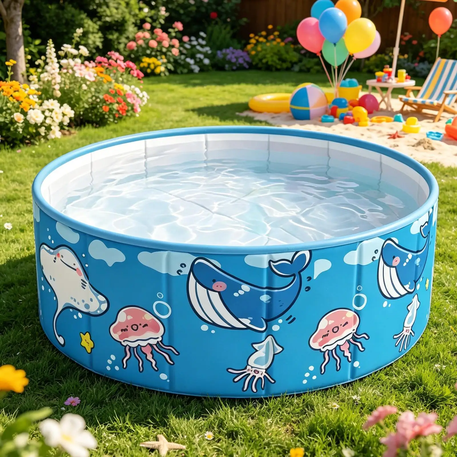 子供用プール 90x45cm 非空気注入式 折りたたみ式 大型キッズプール ペット用浴槽 屋外 庭 ビーチ 夏用