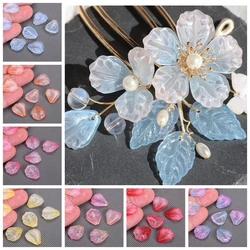 10pcs 15x18mm Floar Petal Shape Handmade Lampwork Glass Pendants Loose Beads For Jewelry Making DIY Flower Findings
