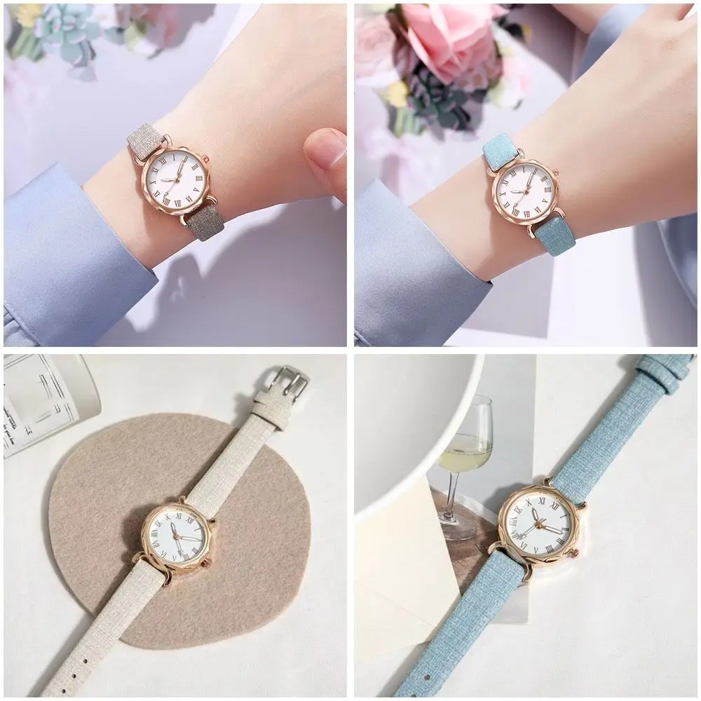 Montre à bracelet en Faux cuir, cadran rond, montre-bracelet décontractée, multicolore, étanche, à Quartz