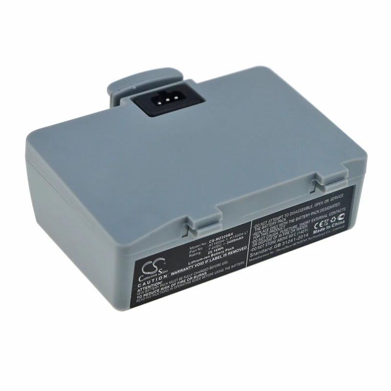CameronSino BarcodeScanner Battery For Zebra:AT16004-1,H16004-LI,QL220,QL220+,QL320,QL320+,QL220 Plus,QL320 Plus,3400mAh/25.16Wh