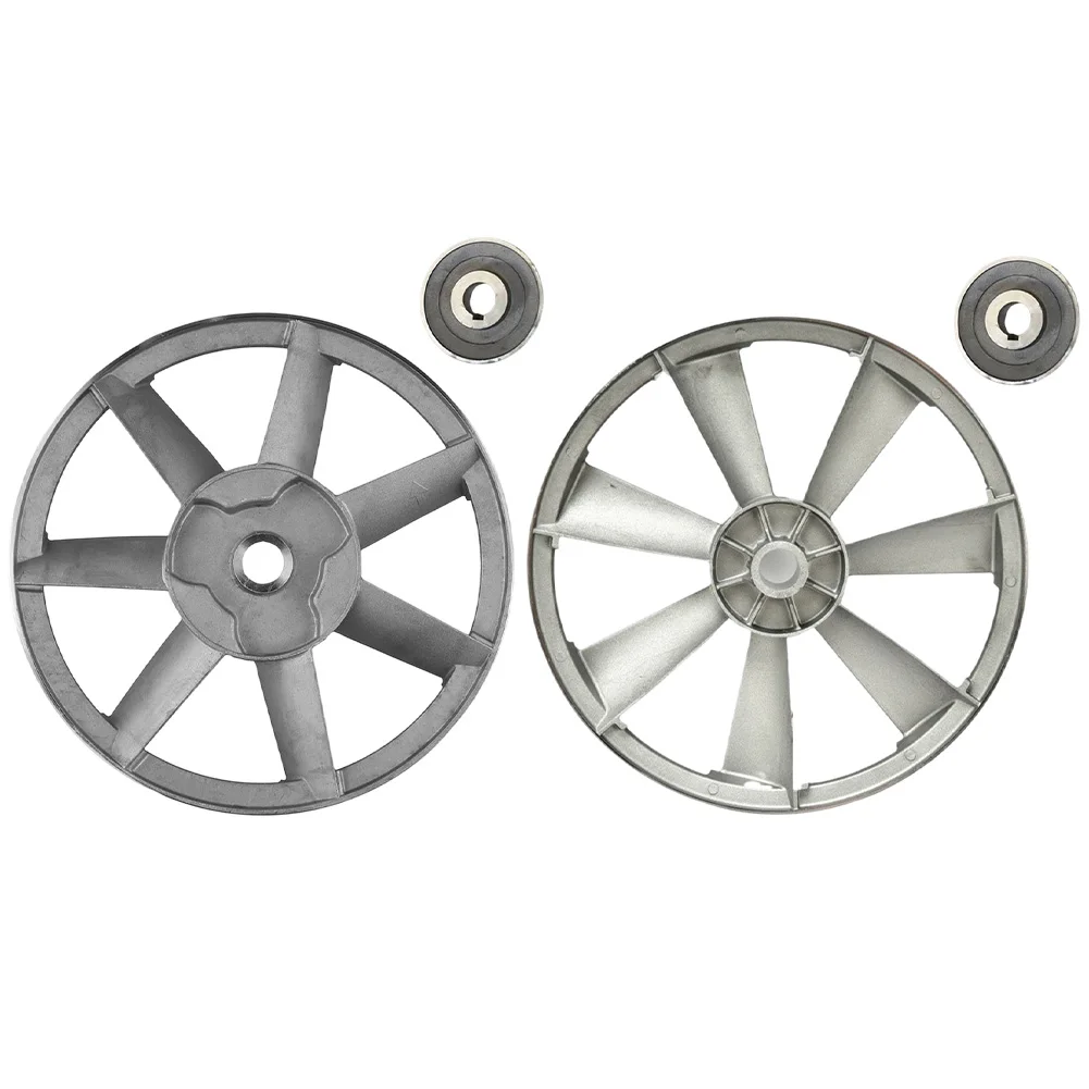 Маховик с треугольным ремнем AType и моторные шкивы, предназначенные для эффективного использования в воздушных компрессорах; Стандартируется диаметром 265 мм.