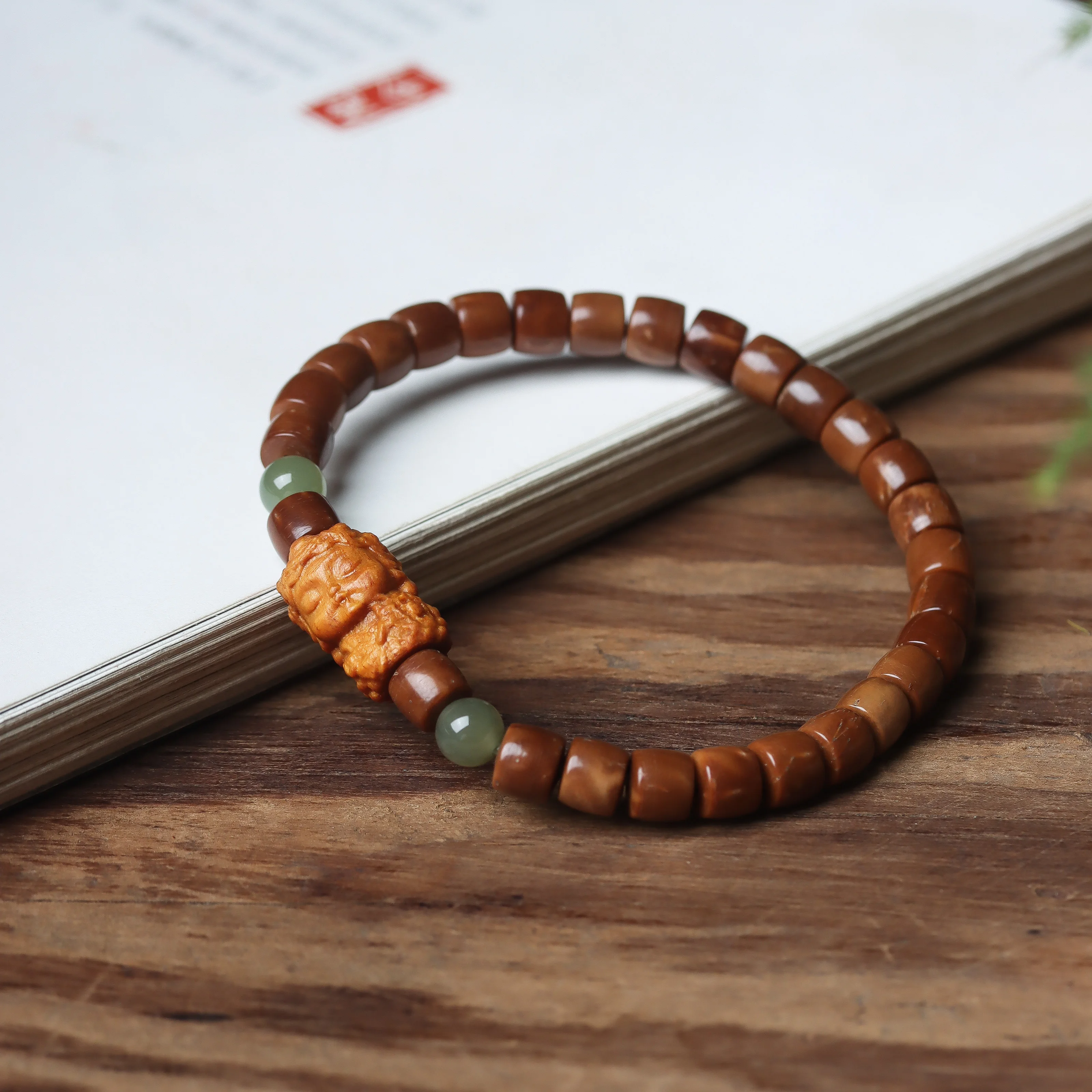 

Cook Bodhi Seeds Bracelet Tablets Straight Cut Barrel Beads Single Circle Rosary Dials Niche Design Amusement Article