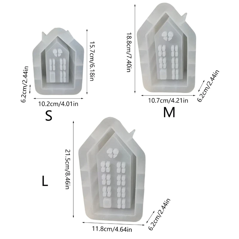 เชิงเทียนซิลิโคนแม่พิมพ์พลาสเตอร์เรซินแม่พิมพ์ House Tealight เทียนผู้ถือแม่พิมพ์