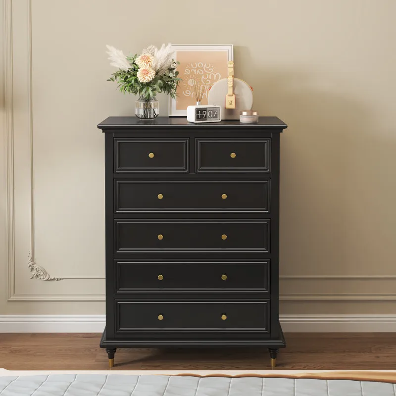 French Solid Wood Chest, Bedroom, Bedside Drawer, Locker, American Living Room, Wall Storage Cabinet, 5689 Bucket Cabinet
