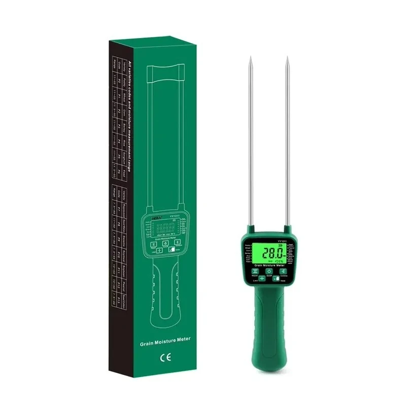 Digital Grain Moisture Meter for Rice Corn 14 Crop Types Voice Broadcast Function Accurate Seed Water Content Tester for