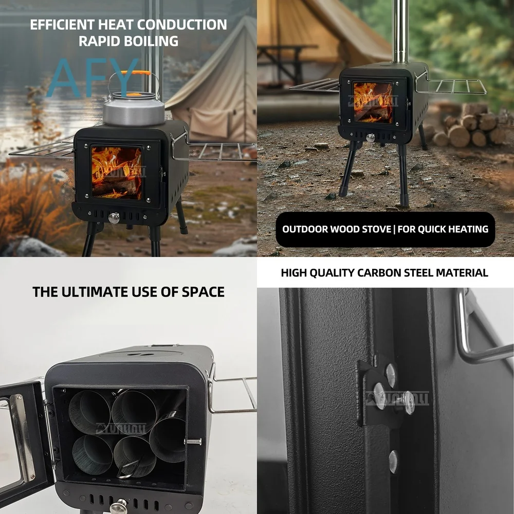 Portable Camping Tent Cooking Stove for Outdoor Burner Fogao Hornillo Wood Burning Stove Lightweight Foldable Backpacking