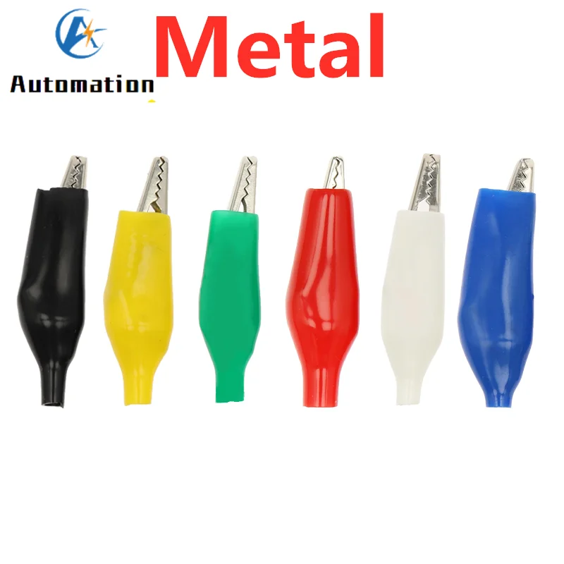 10 Pcs 28MM 35MM 44MM Black Red Soft Plastic Coated Testing Probe Mini Alligator Test Clips