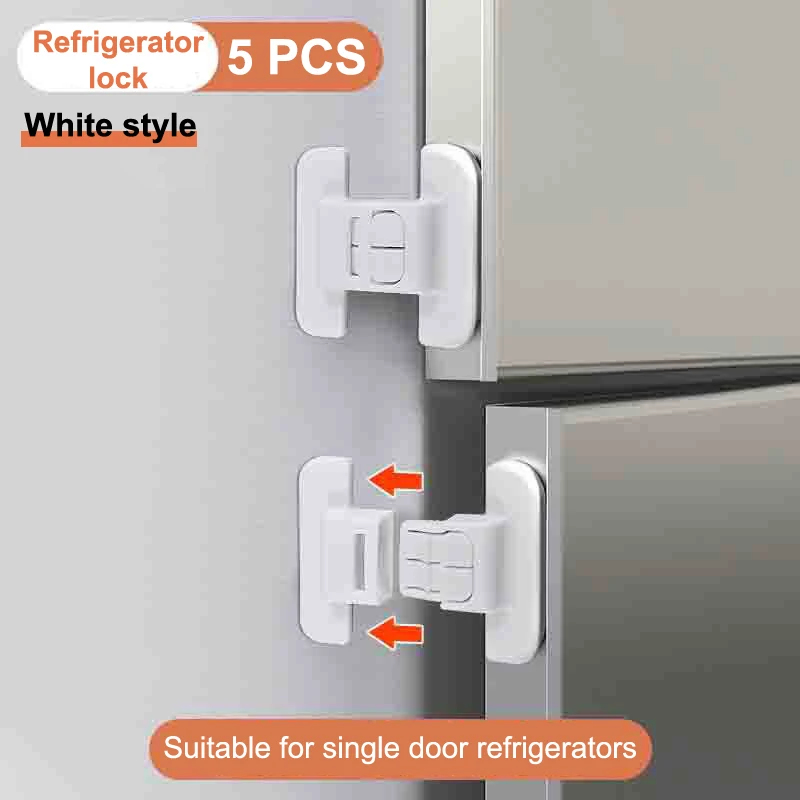 5Pcs Baby Safety Cabinet Lock Drawer Door Locks Child Anti-Pinching Hand Security Protection Buckle Protection Refrigerator Lock