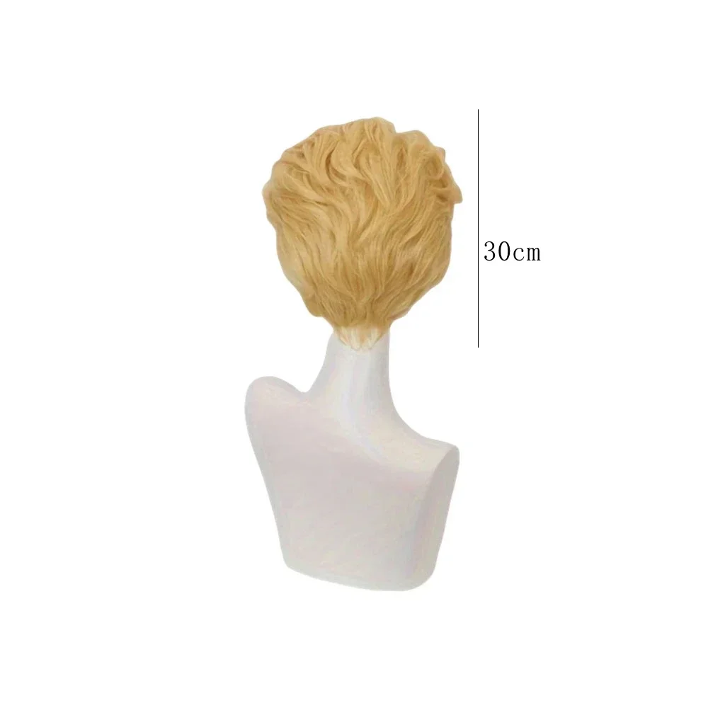 Anime Jojo's Bizarre Adventure Kira Yoshikage Cosplay Wigs Golden Yellow Heat Resistant Synthetic Wig