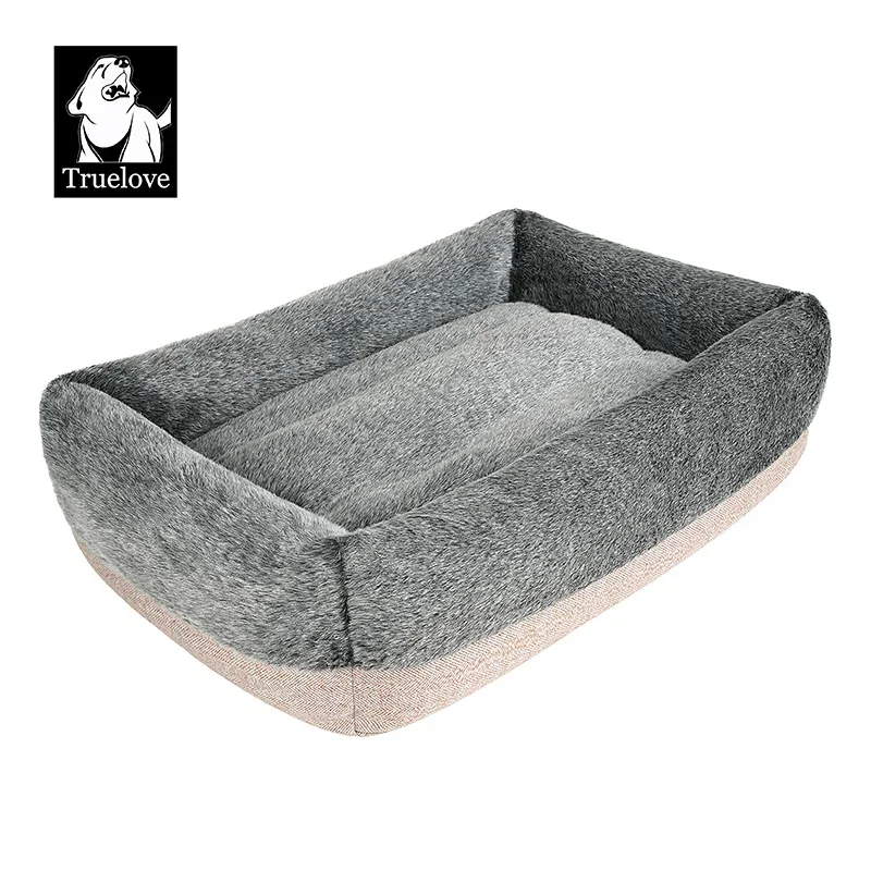 TRUELOVE Pet Bed Plush Pet Bedding Four-sided Pillow Patchwork Wool Tweed Outer Layer Double-sided Freestanding Cushion TLR1905