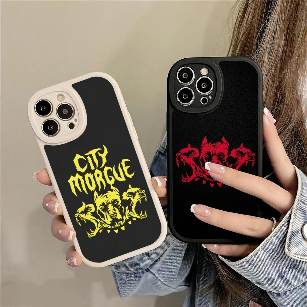 City Morgue Cerberus Phone Case For IPhone 15 14 13 11 12 Pro Max Mini X XR XS 8 Plus Hot 2024 Lambskin Diy Customization Silico