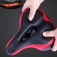 PU Leather Oversized Bike Seat Soft Comfortable Shock-absorbing Exercise Bikes Saddle Waterproof High Elasticity Road Bike Seat