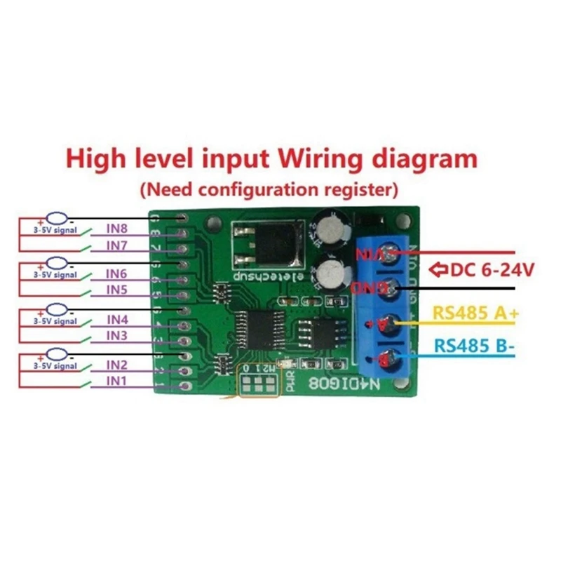 3X 8Ch entrada/salida interruptor Digital TTL Lvttl CMOS RS485 IO módulo de Control Modbus Rtu placa para relé PLC, (sin Pin)