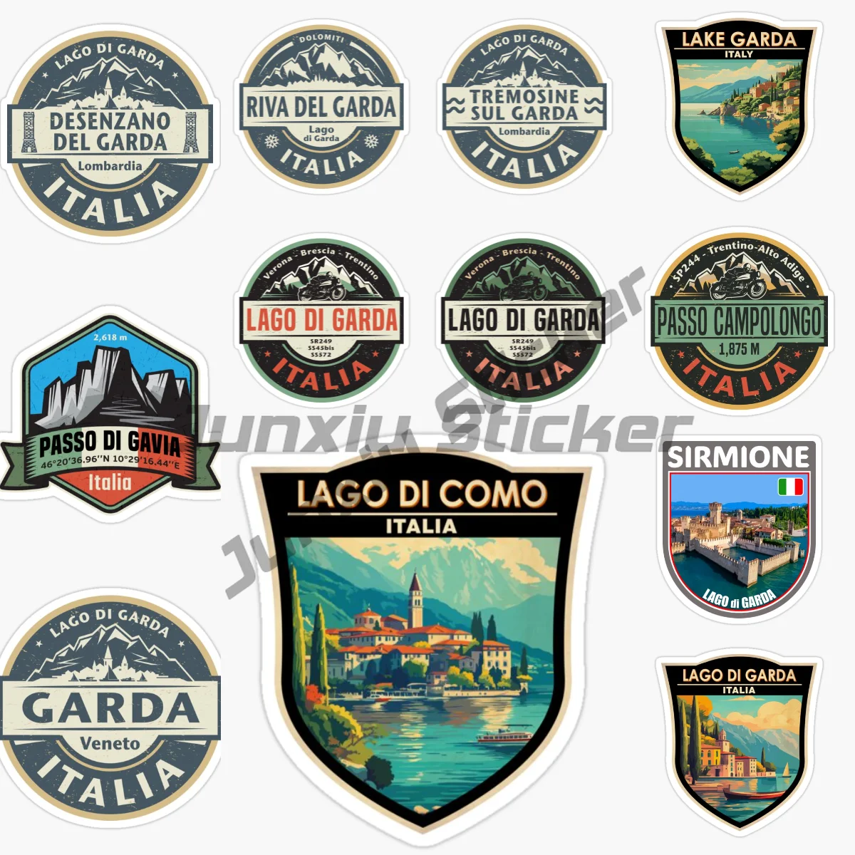 

ITALIA LAGO DI GARDA World Famous Building Car Stickers Aesthetic Travel Landmark Graffiti Phone Suitcase Luggage Guitar Decal