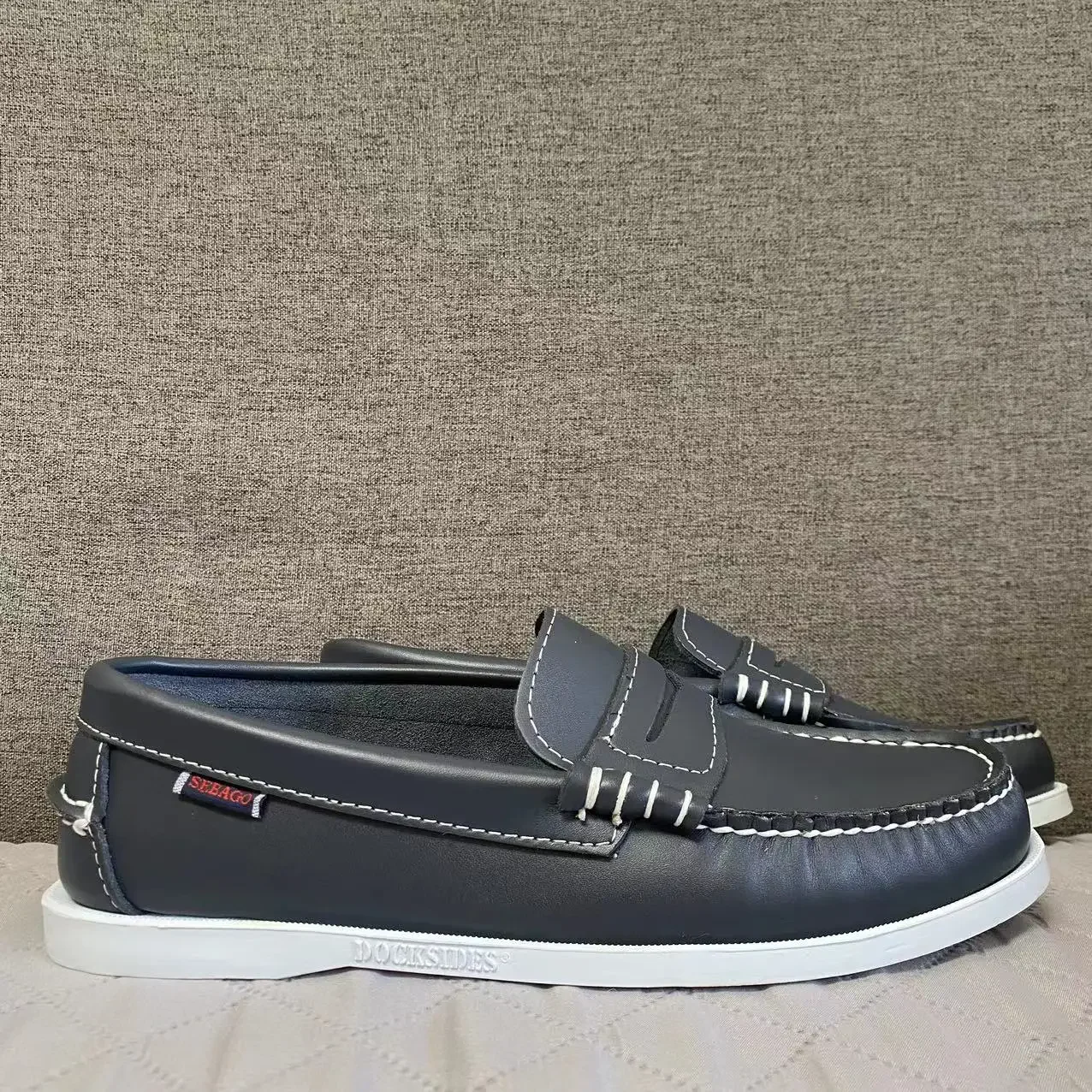 

Sebago Men Homme Authentic Docksides Shoes - Premium Leather Moc Toe Lace Up Boat Shoes 123A