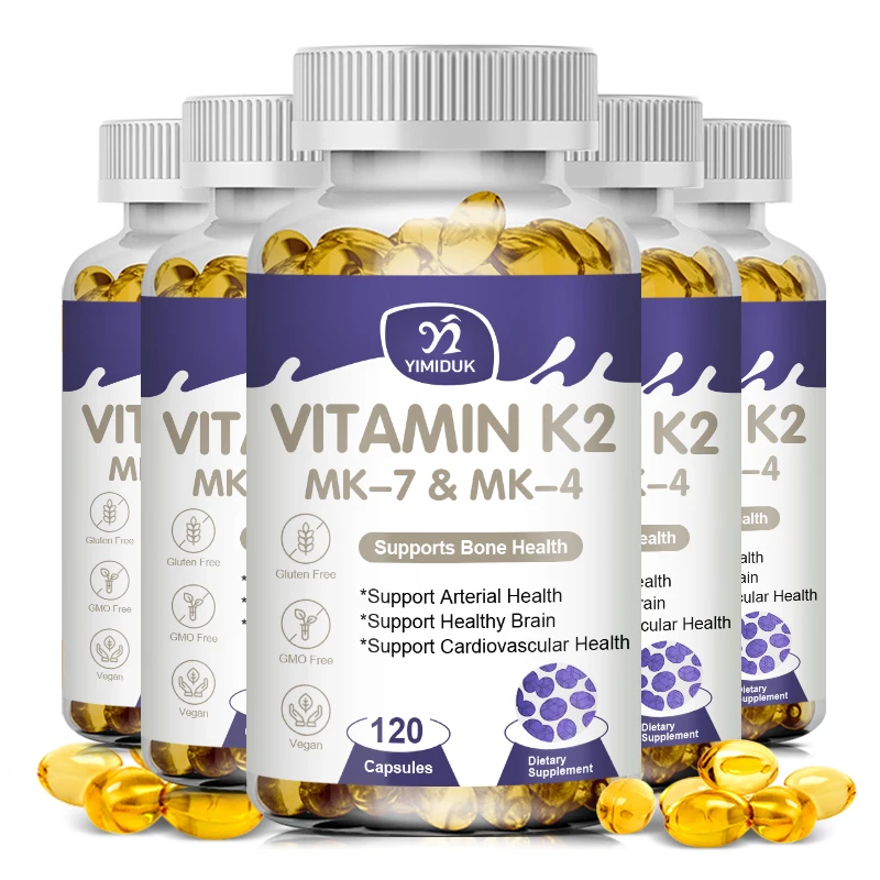 Vitamin K2 (MK7 & MK4) with D3 Supplement-  Support Strong Bones & Healthy Brain, Cardiovascular Health