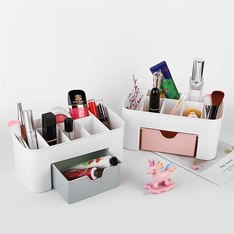 Double Layer Plastic Makeup Organizers Storage Box Cosmetic Drawers Jewelry Display Box Case Desktop Container Boxes Organizer