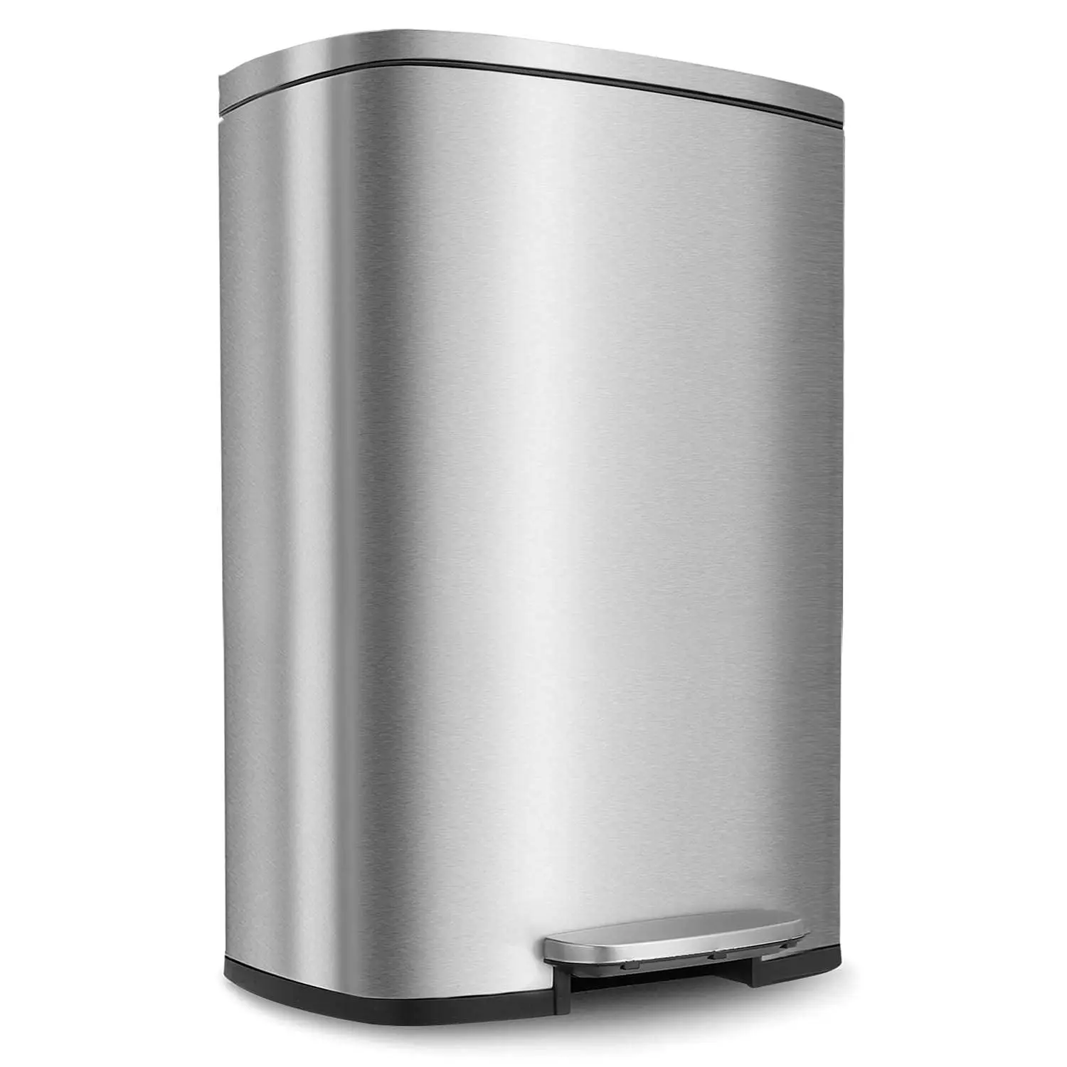 

13 Gallon (50L) Trash Can with Lid, Stainless Steel Step Can for Kitchen Office Bathroom